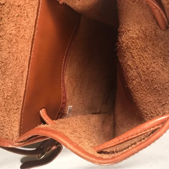 Vintage Soft Leather Brown Mini Adjustable Y2K Backpack Purse display picture 3